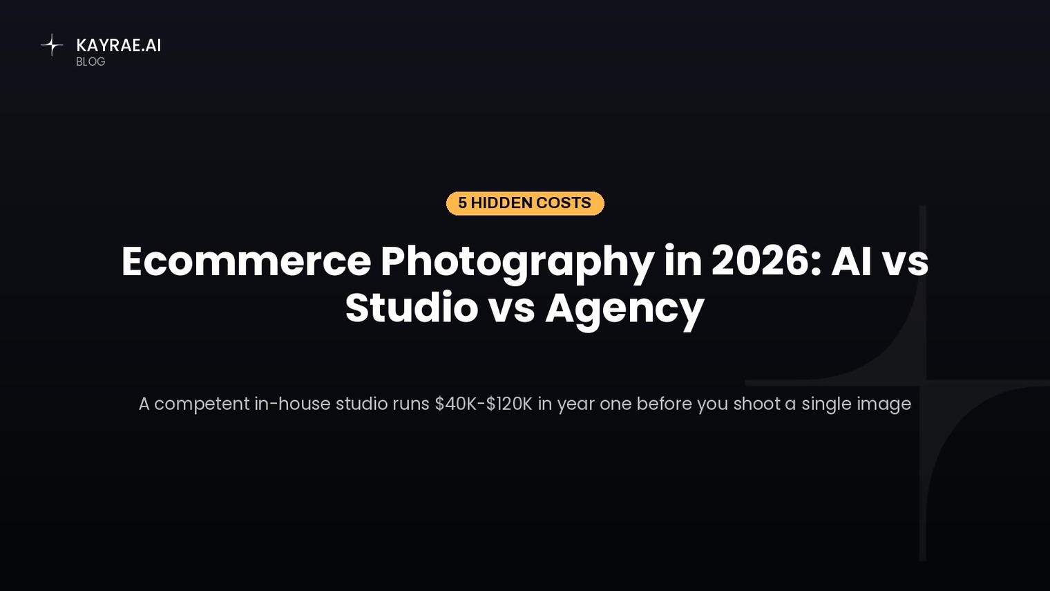 Ecommerce Photography in 2026: AI vs Studio vs Agency